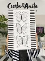 "One more" kollekció - 50X70 cm-es, pillangómintás vászon